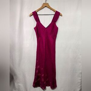 Hype 100% Silk Floral Slip Dress Women's P Pink Barbiecore Retro 90s Y2K Party